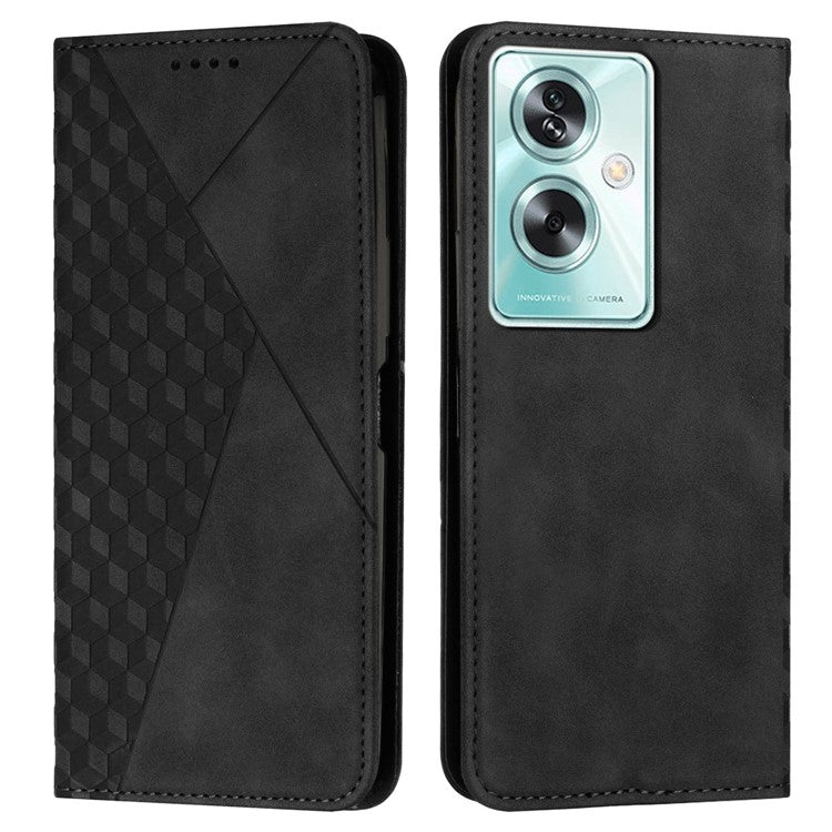 For OnePlus Nord N30 SE 5G / Oppo A79 5G /  A2 5G Magnetic PU Leather Cover Wholesale Phone Case Phone Stand Shell - Black