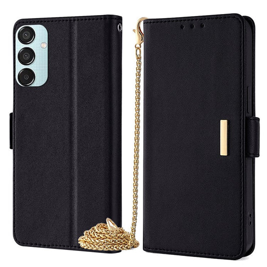 For Samsung Galaxy M15 5G Wallet Case Crossbody RFID Blocking PU Leather Phone Cover - Black