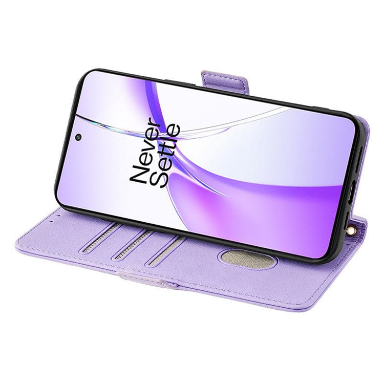 For OnePlus Ace 3V 5G Case PU Leather Folio Flip Phone Cover RFID Blocking - Purple