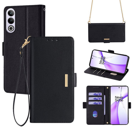 For OnePlus Ace 3V 5G Case PU Leather Folio Flip Phone Cover RFID Blocking - Black