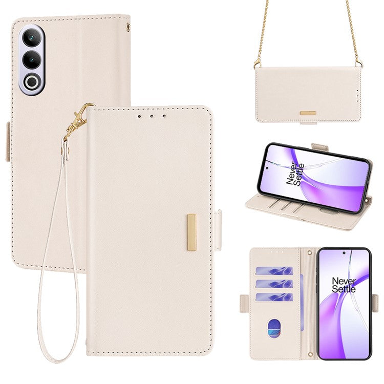 For OnePlus Ace 3V 5G Case PU Leather Folio Flip Phone Cover RFID Blocking - White