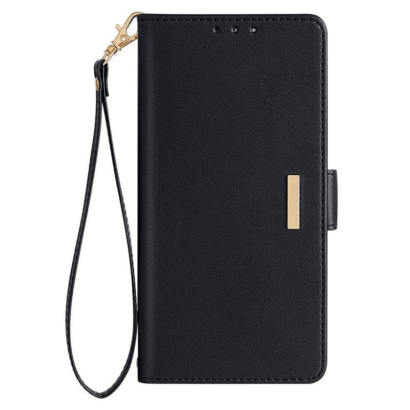 For Samsung Galaxy M34 5G / F34 5G Wallet Case RFID Blocking Leather Phone Cover with 2 Straps - Black