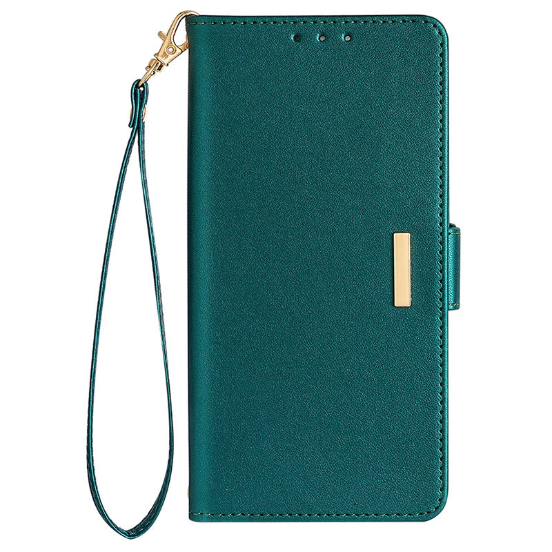 For Samsung Galaxy M34 5G / F34 5G Wallet Case RFID Blocking Leather Phone Cover with 2 Straps - Green