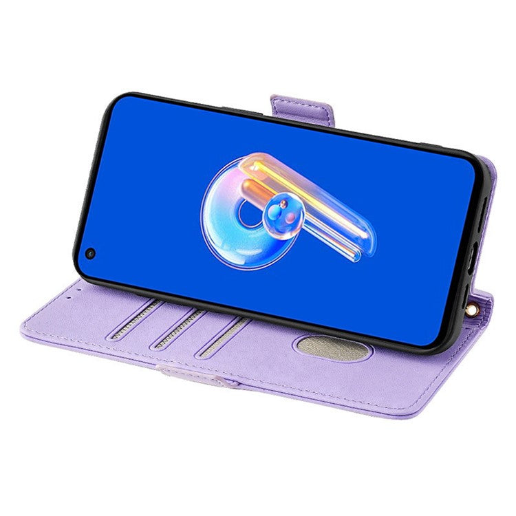 For Asus Zenfone 9 5G / Zenfone 9z Case Wallet PU Leather RFID Blocking Crossbody Cell Phone Cover - Purple