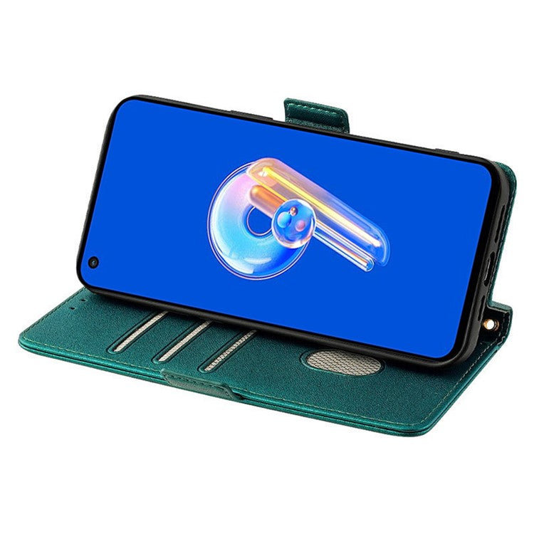 For Asus Zenfone 9 5G / Zenfone 9z Case Wallet PU Leather RFID Blocking Crossbody Cell Phone Cover - Green