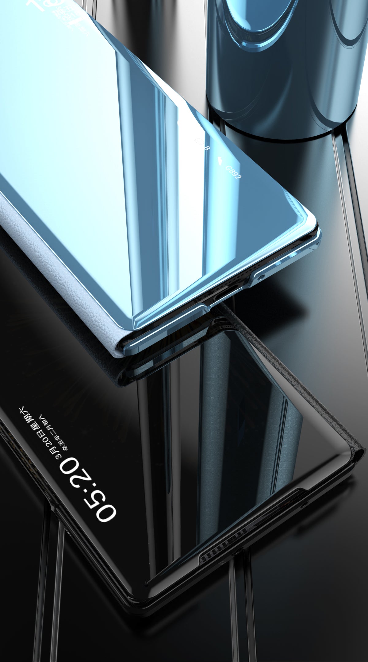 For vivo X Fold3 Leather Case Mirror Surface Electroplating Phone Cover with View Window - Silver