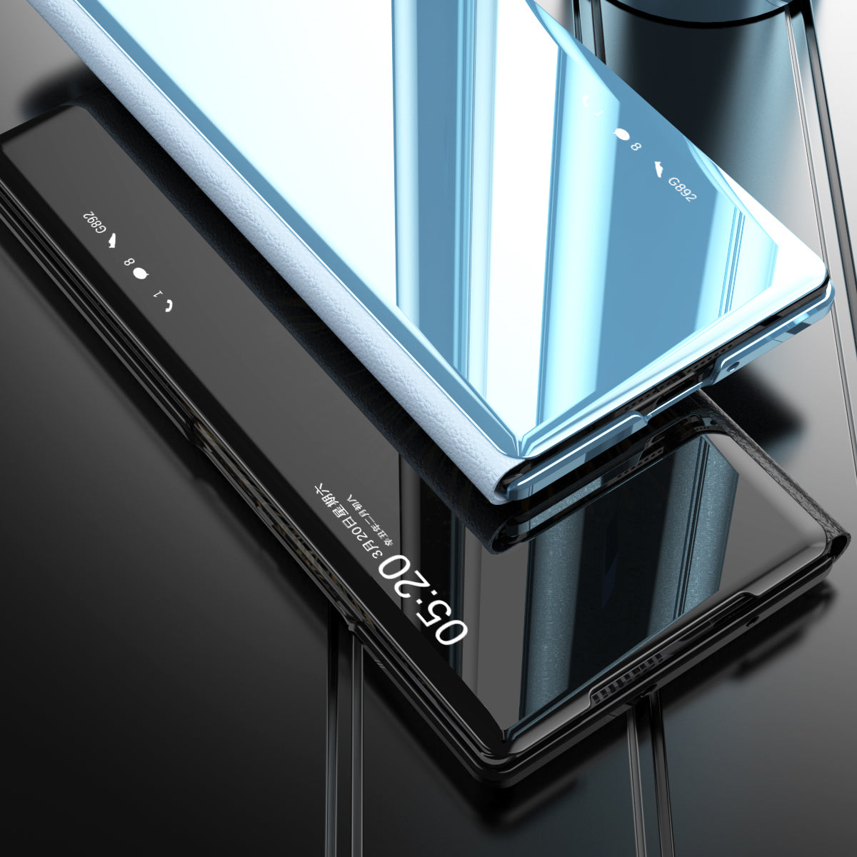 For vivo X Fold3 Leather Case Mirror Surface Electroplating Phone Cover with View Window - Silver