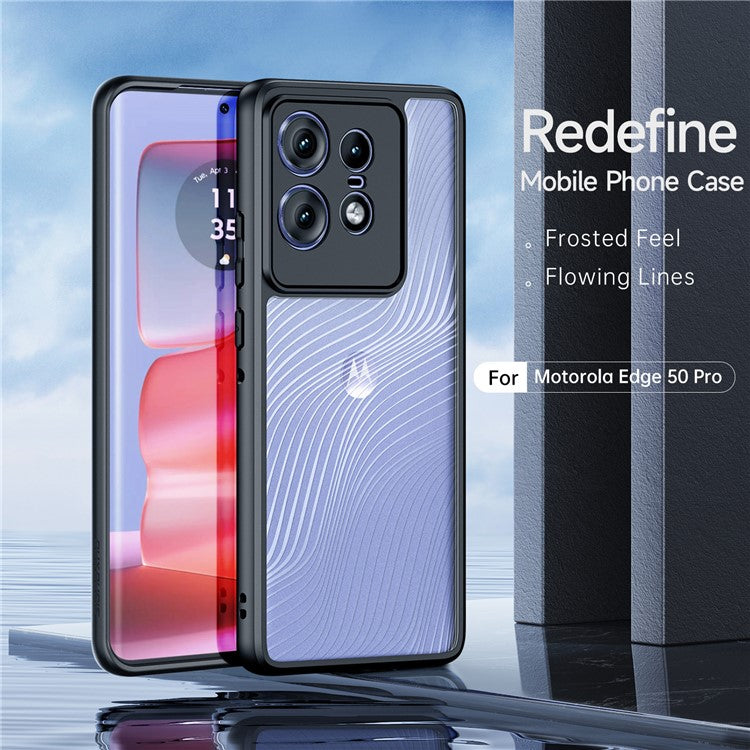 DUX DUCIS Aimo Series For Motorola Edge 50 Pro 5G Case TPU+PC Shock-Absorbing Phone Cover (REACH Certification) - Black