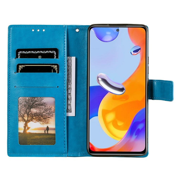 For OnePlus Nord CE4 5G Case PU Leather Mandala Imprinted Design Flip Wallet Phone Cover - Blue