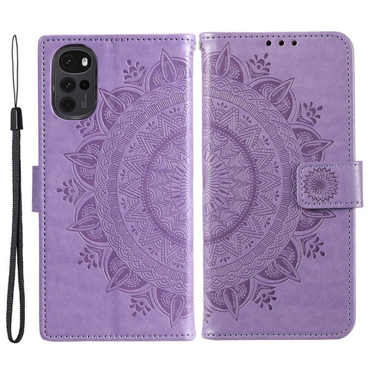 For OnePlus Nord CE4 5G Case PU Leather Mandala Imprinted Design Flip Wallet Phone Cover - Purple