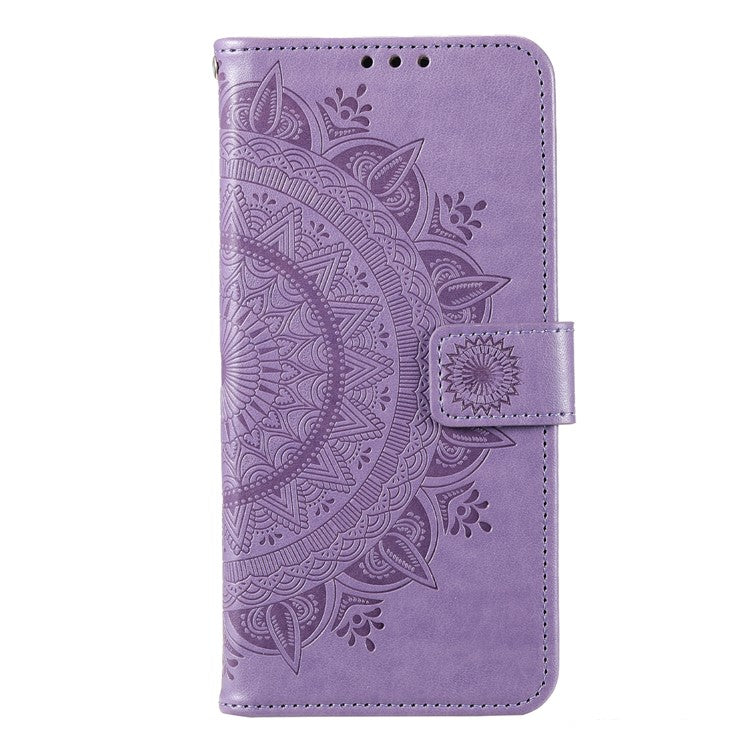 For OnePlus Nord CE4 5G Case PU Leather Mandala Imprinted Design Flip Wallet Phone Cover - Purple