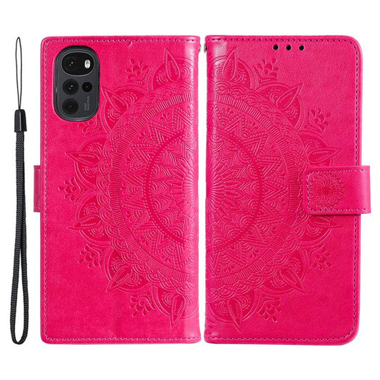 For OnePlus Nord CE4 5G Case PU Leather Mandala Imprinted Design Flip Wallet Phone Cover - Rose