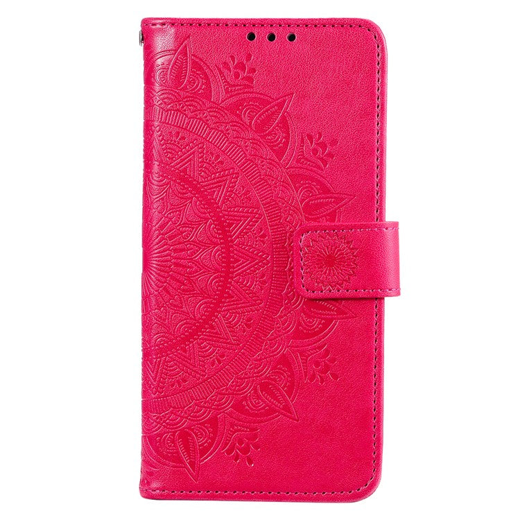 For OnePlus Nord CE4 5G Case PU Leather Mandala Imprinted Design Flip Wallet Phone Cover - Rose