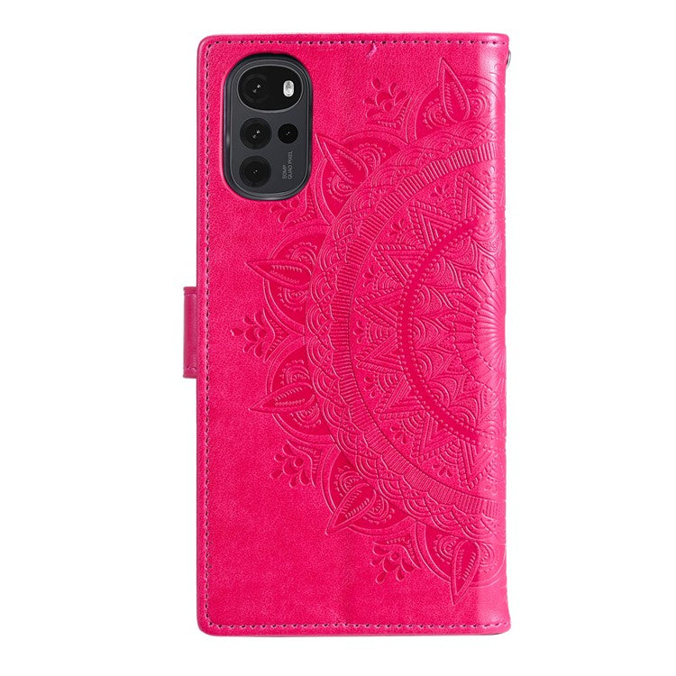 For OnePlus Nord CE4 5G Case PU Leather Mandala Imprinted Design Flip Wallet Phone Cover - Rose