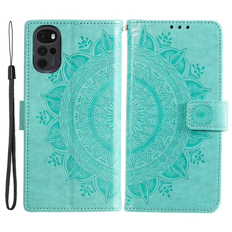 For OnePlus Nord CE4 5G Case PU Leather Mandala Imprinted Design Flip Wallet Phone Cover - Green