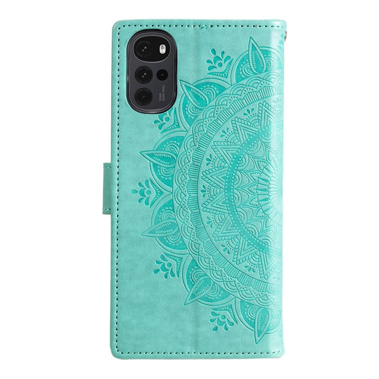 For OnePlus Nord CE4 5G Case PU Leather Mandala Imprinted Design Flip Wallet Phone Cover - Green