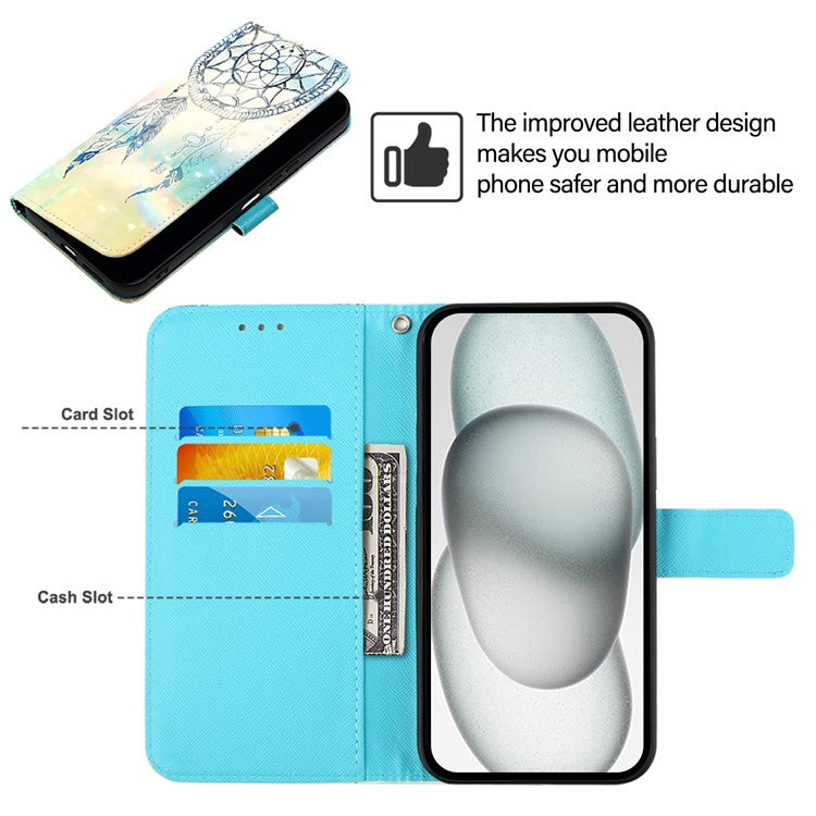 YB Pattern Printing Leather Series-2 For iPhone SE (2025) Protective Case with Hand Strap - Dream Wind Chime