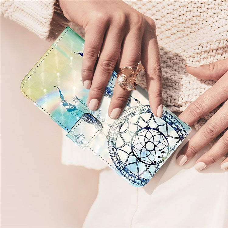 YB Pattern Printing Leather Series-2 For iPhone SE (2025) Protective Case with Hand Strap - Dream Wind Chime