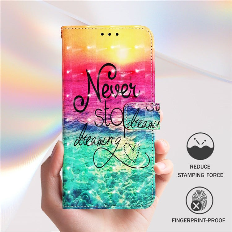 YB Pattern Printing Leather Series-2 For iPhone SE (2025) Protective Case with Hand Strap - Never Stop Dreaming