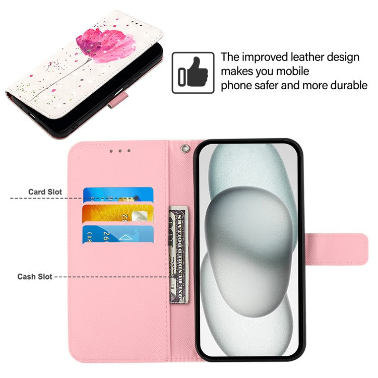 YB Pattern Printing Leather Series-2 For iPhone SE (2025) Protective Case with Hand Strap - Flower