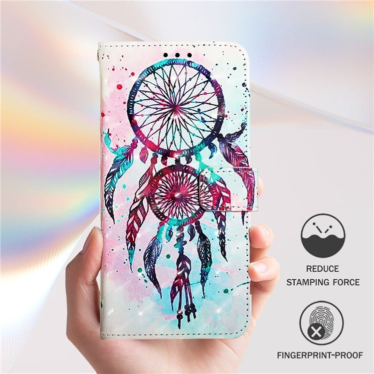 YB Pattern Printing Leather Series-2 For iPhone SE (2025) Protective Case with Hand Strap - Colorful Wind Chime