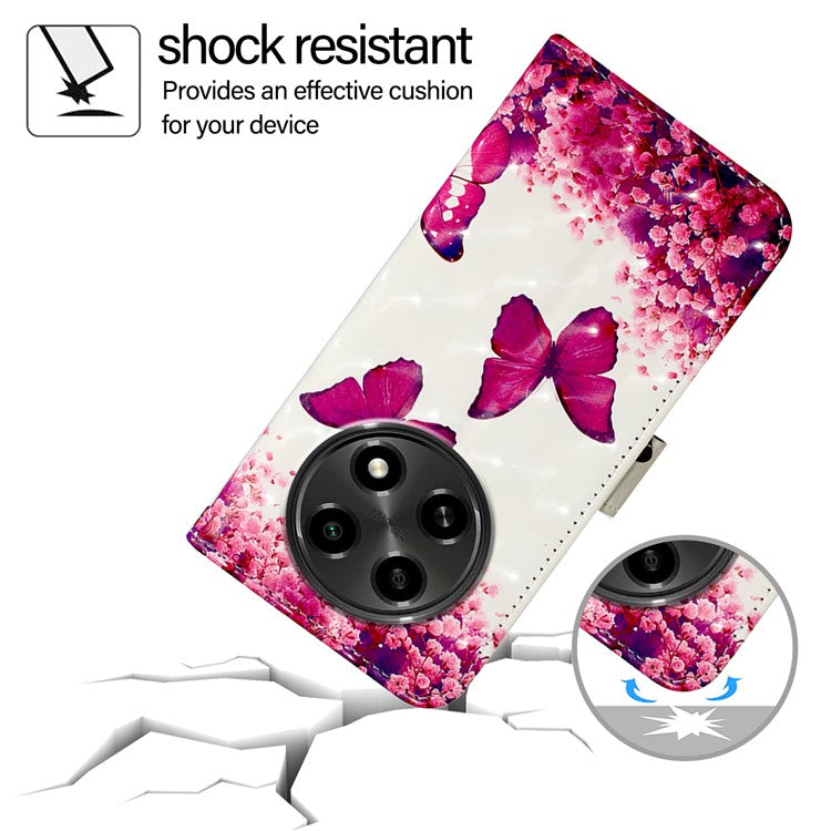 YB Pattern Printing Leather Series-2 For Oppo A2 Pro 5G / A3 Pro (China) 5G Case Flip Wallet Phone Cover - Rose Butterflies