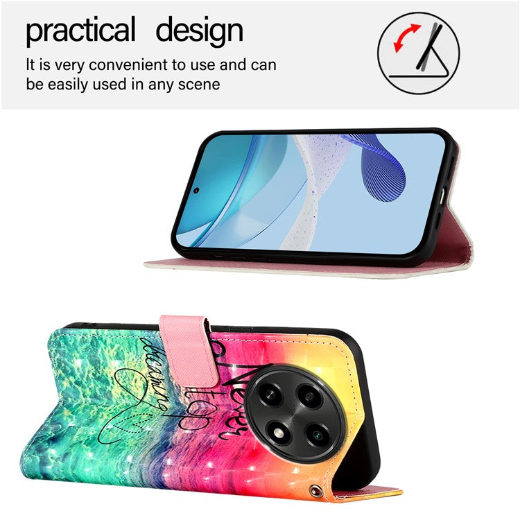YB Pattern Printing Leather Series-2 For Oppo A2 Pro 5G / A3 Pro (China) 5G Case Flip Wallet Phone Cover - Never Stop Dreaming