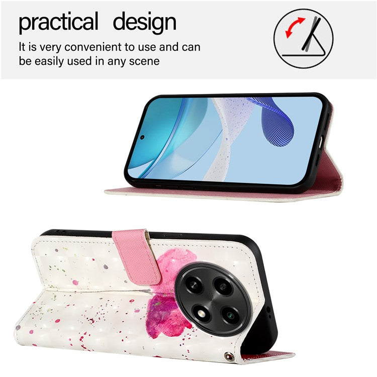 YB Pattern Printing Leather Series-2 For Oppo A2 Pro 5G / A3 Pro (China) 5G Case Flip Wallet Phone Cover - Flower
