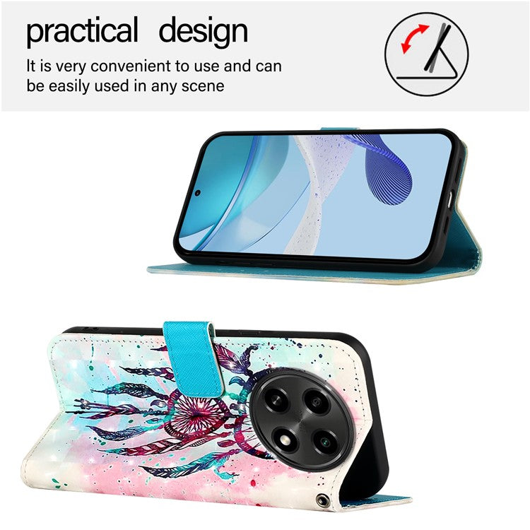 YB Pattern Printing Leather Series-2 For Oppo A2 Pro 5G / A3 Pro (China) 5G Case Flip Wallet Phone Cover - Colorful Wind Chime