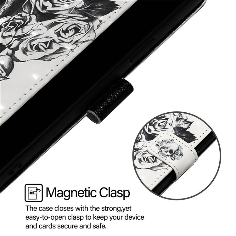 YB Pattern Printing Leather Series-2 For Oppo A2 Pro 5G / A3 Pro (China) 5G Case Flip Wallet Phone Cover - Skull