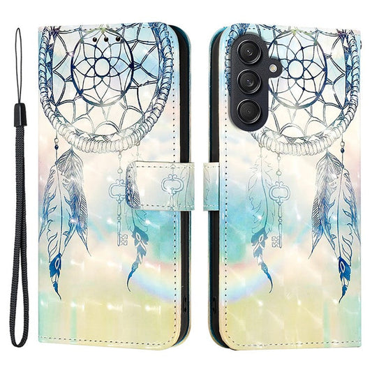 For Samsung Galaxy M55 5G / C55 5G / F55 5G Leather Case Pattern Printing Wallet Stand Mobile Cover with Strap - Dream Wind Chime