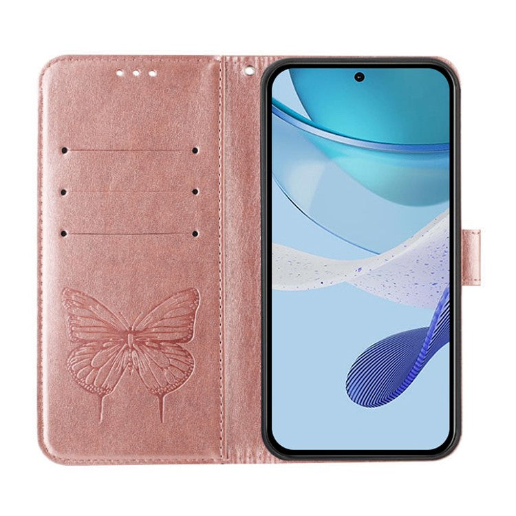 YB Imprinting Series-4 For Oppo A2 Pro 5G / A3 Pro (China) 5G Case with Wrist Strap Leather Wallet Phone Cover - Rose Gold