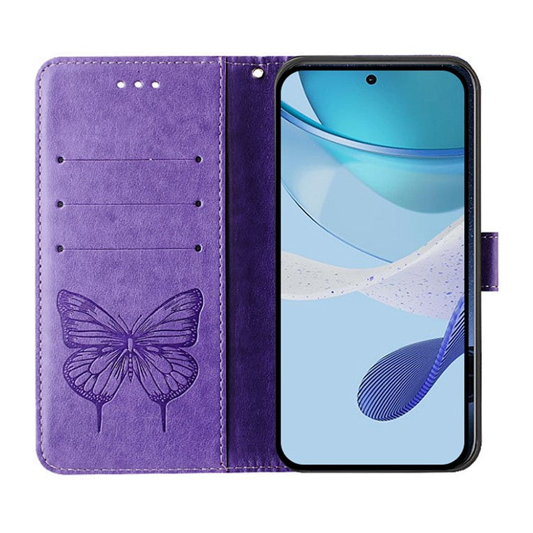 YB Imprinting Series-4 For Oppo A2 Pro 5G / A3 Pro (China) 5G Case with Wrist Strap Leather Wallet Phone Cover - Light Purple