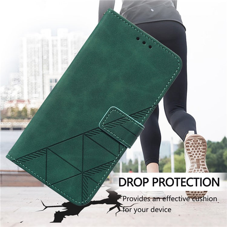 YB Imprinting Series-2 for iPhone SE (2025) Cell Phone Case Stand Magnetic Cover with Shoulder Strap - Blackish Green
