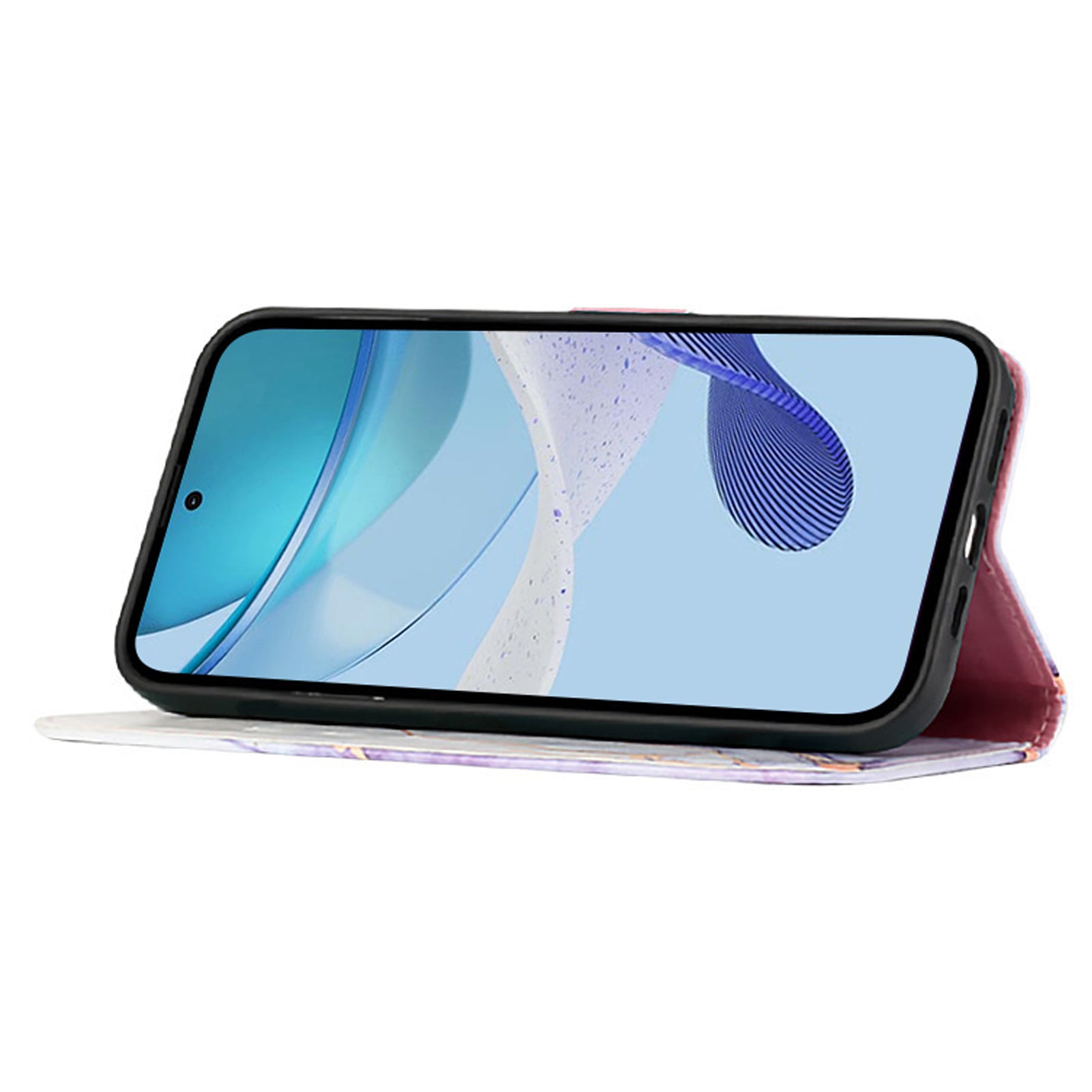 For Samsung Galaxy Z Fold6 5G Wallet Case Leather Phone Cover with Strap - White / Purple LS006
