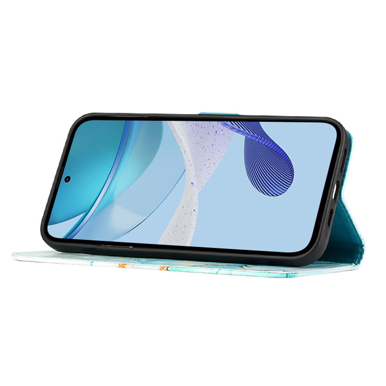 YB Pattern Printing Leather Series-5 For Samsung Galaxy Z Fold6 5G Case Flip Folio Marble Phone Cover - Green LS003