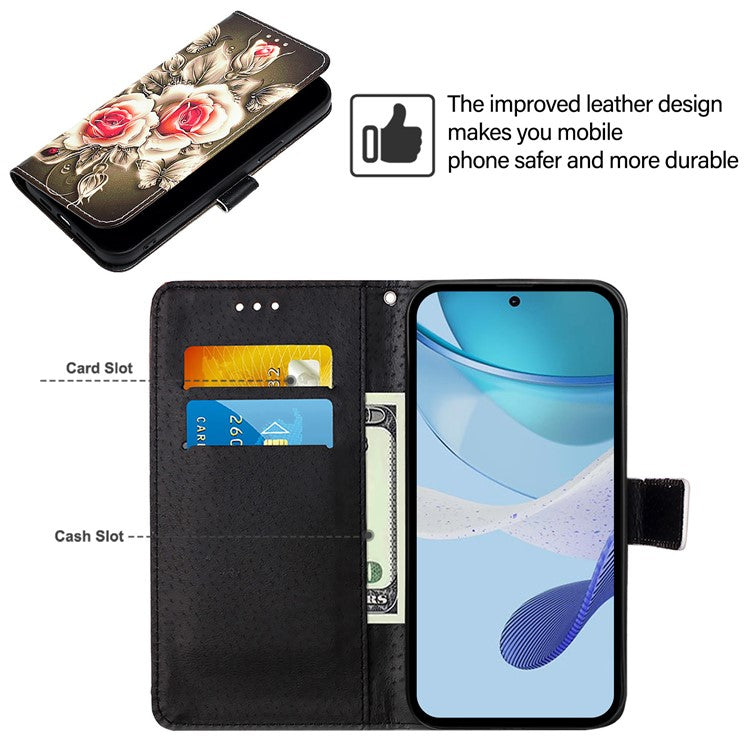 YB Pattern Printing Leather Series-4 for Oppo A2 Pro 5G / A3 Pro (China) 5G Leather Phone Case Wallet Flip Cover - Rose