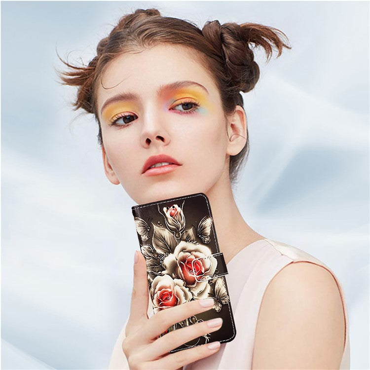 YB Pattern Printing Leather Series-4 for Oppo A2 Pro 5G / A3 Pro (China) 5G Leather Phone Case Wallet Flip Cover - Rose