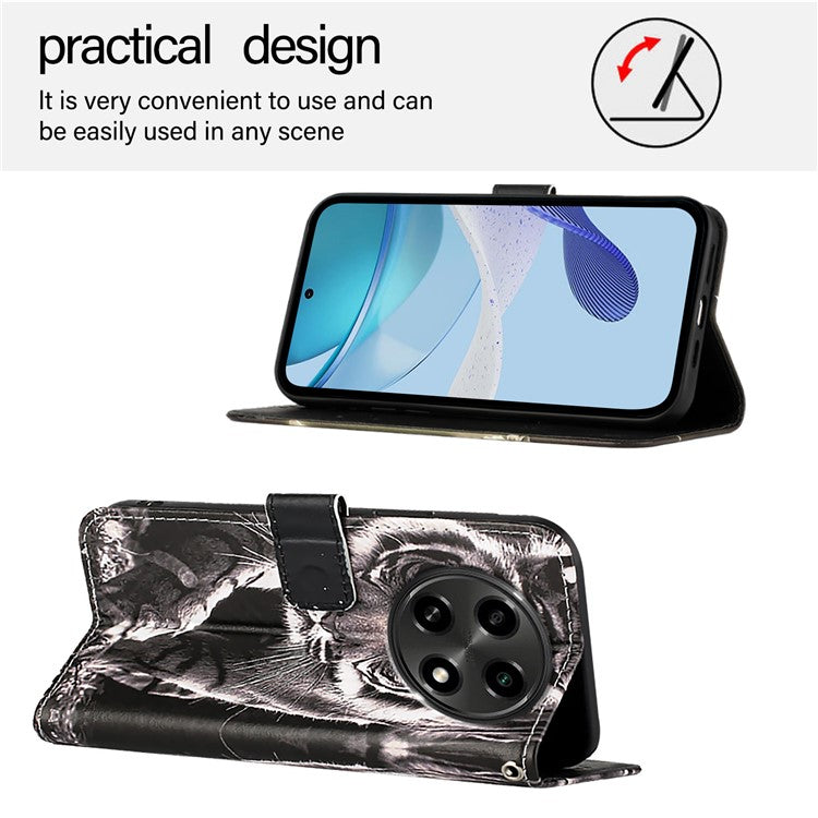 YB Pattern Printing Leather Series-4 for Oppo A2 Pro 5G / A3 Pro (China) 5G Leather Phone Case Wallet Flip Cover - Tiger