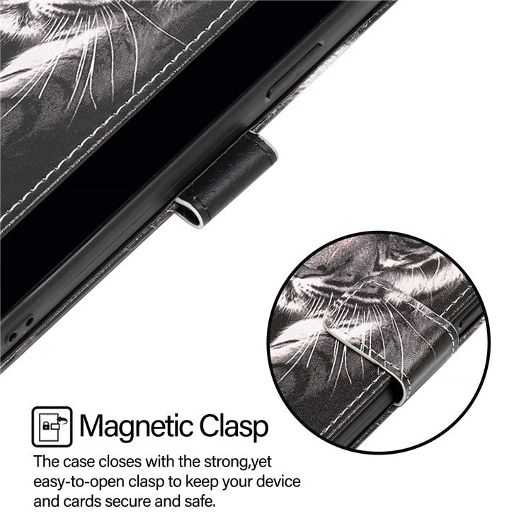 YB Pattern Printing Leather Series-4 for Oppo A2 Pro 5G / A3 Pro (China) 5G Leather Phone Case Wallet Flip Cover - Tiger