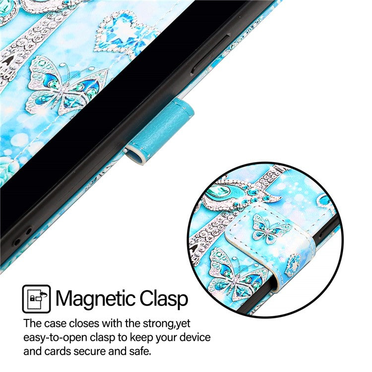 YB Pattern Printing Leather Series-4 for Oppo A2 Pro 5G / A3 Pro (China) 5G Leather Phone Case Wallet Flip Cover - Eiffel Tower and Butterfly