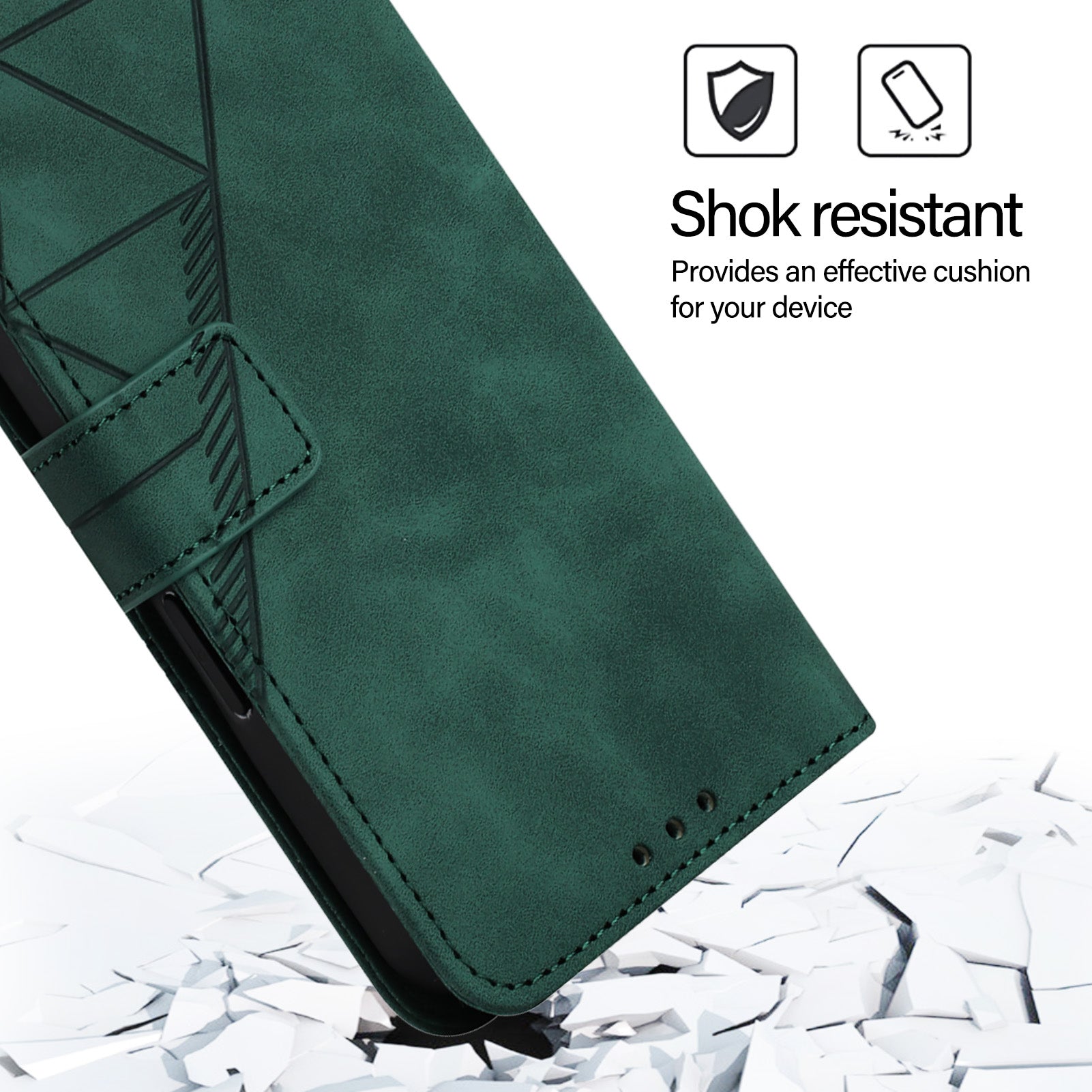 For Samsung Galaxy Z Fold6 5G Case PU Leather Wrist Strap Magnetic Closure Phone Cover - Blackish Green