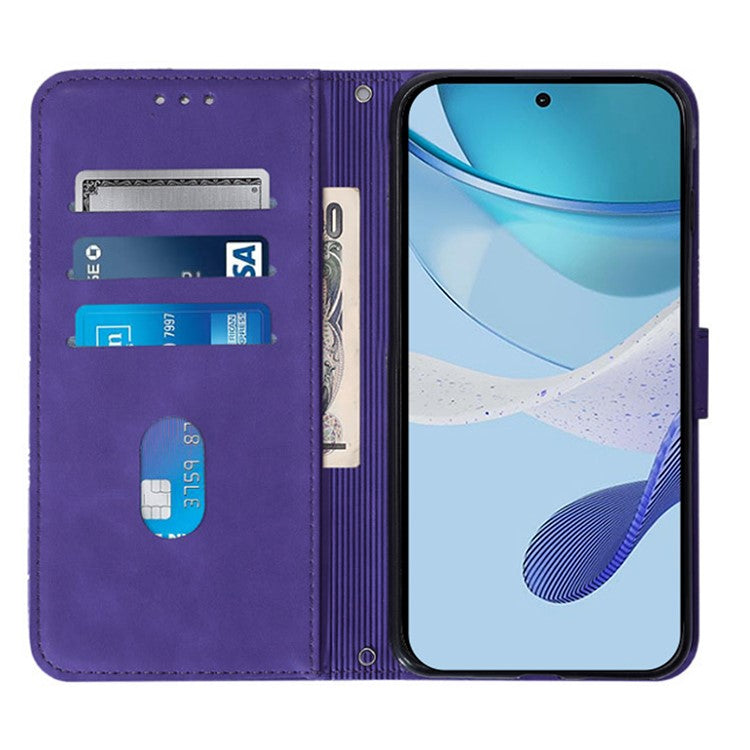 YB Imprinting Series-1 For Oppo A2 Pro 5G / A3 Pro (China) 5G Case PU Leather Wrist Strap Magnetic Closure Phone Cover - Purple