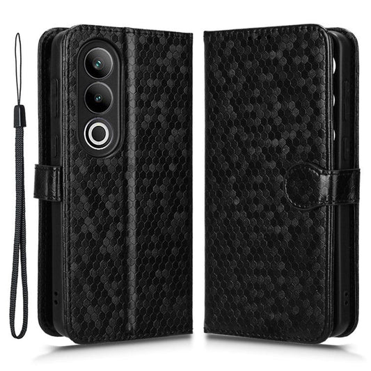 For OnePlus Ace 3V 5G Case Card Holder Dots Pattern Magnetic Phone Cover - Black