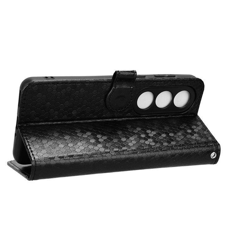 For OnePlus Ace 3V 5G Case Card Holder Dots Pattern Magnetic Phone Cover - Black