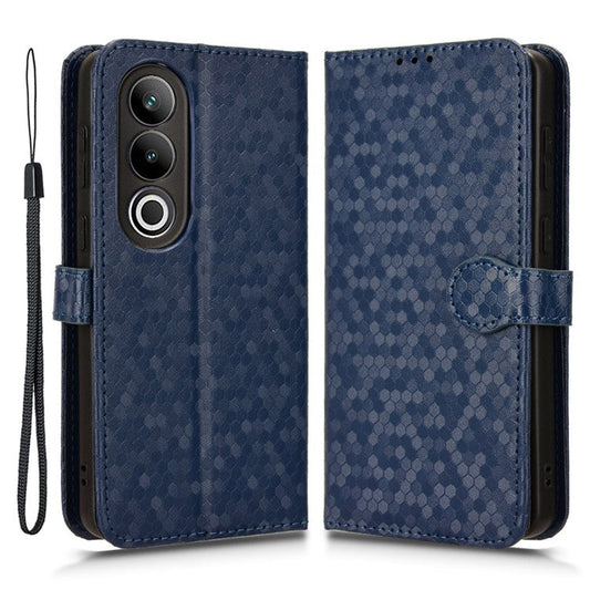 For OnePlus Ace 3V 5G Case Card Holder Dots Pattern Magnetic Phone Cover - Dark Blue