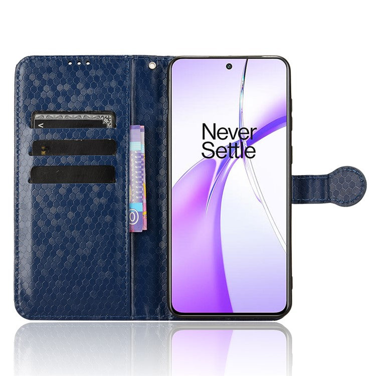 For OnePlus Ace 3V 5G Case Card Holder Dots Pattern Magnetic Phone Cover - Dark Blue