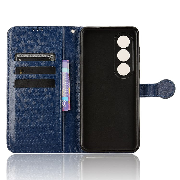For OnePlus Ace 3V 5G Case Card Holder Dots Pattern Magnetic Phone Cover - Dark Blue