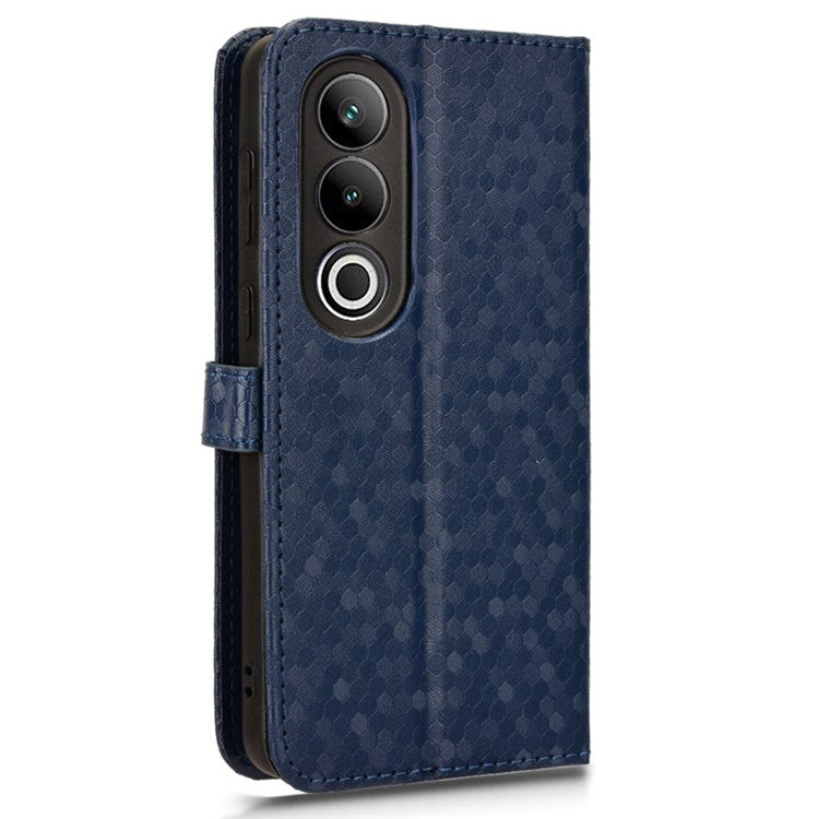 For OnePlus Ace 3V 5G Case Card Holder Dots Pattern Magnetic Phone Cover - Dark Blue
