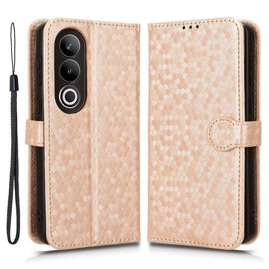 For OnePlus Ace 3V 5G Case Card Holder Dots Pattern Magnetic Phone Cover - Rose Gold